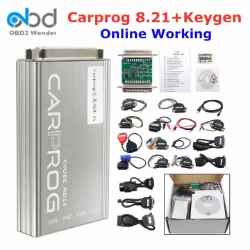 Carprog 8.21 Online ECU Chip Tuning Tool Car Prog V8.21 Full 21 Adapters For Airbag IMMO Odometer Update V9.31