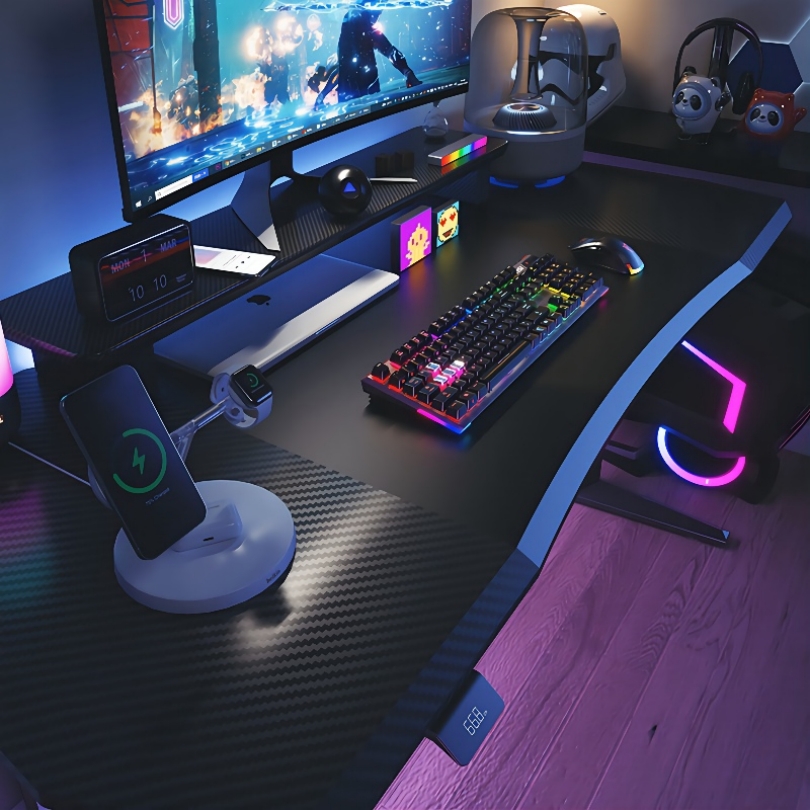 Black E Sports Game Standing Desk