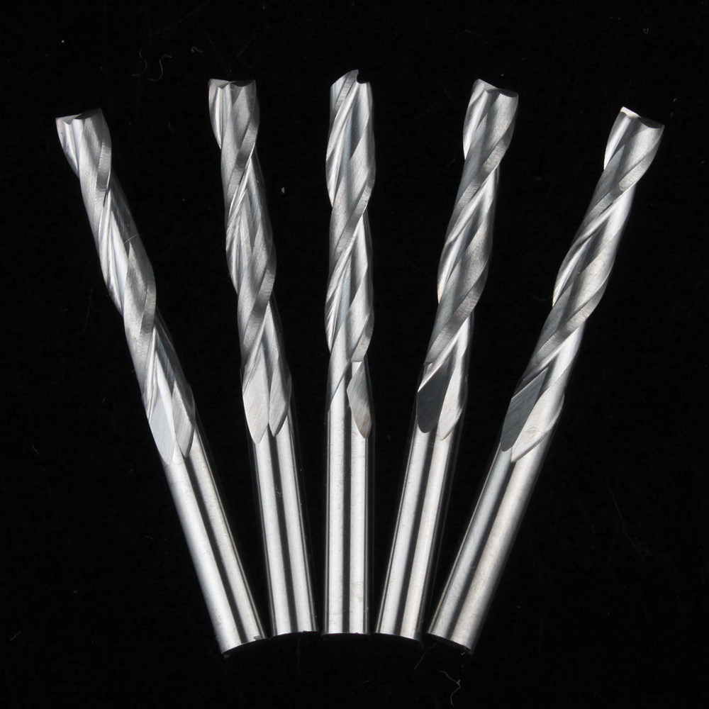 5pcs/lot 4X22mm Two Flutes Solid Carbide Micro End Mill, Milling Cutters, CNC Wood Engraving Tools, Spiral Router Bits
