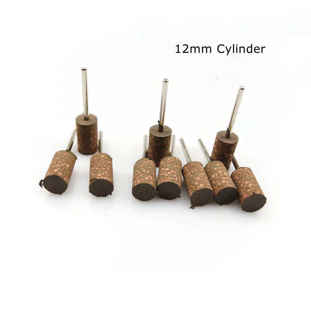 10 pieces 3mm Shaft Mounted Rubber with Abrasive Grinding Head for Mold Fine polishing Dremel Rotary Tools
