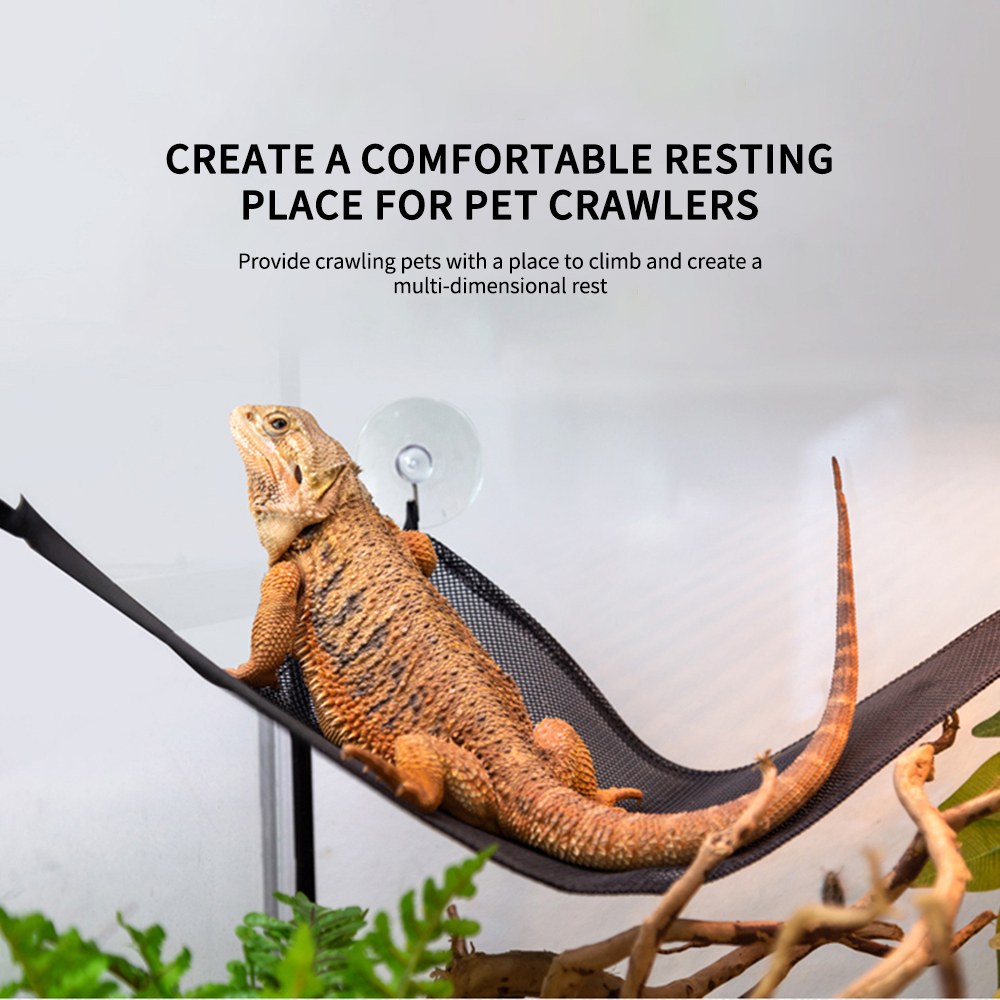 2Pcs Breathable Mesh Reptile Pet Hammock Cot Lizard Hanging Bed For Geckos Bearded Chameleon Bed Mats Pet Reptile Accessories