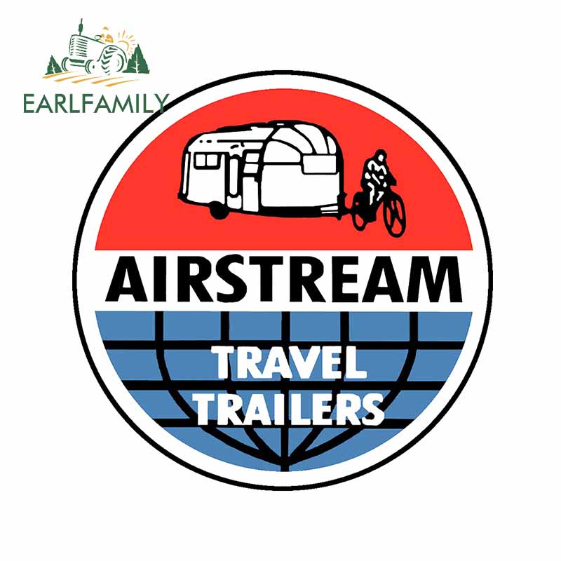 EARLFAMILY 13cm x 12.3cm for Airstream Travel Trailer Windshield Refrigerator Car Stickers Bumper Decal Bumper VAN Decoration