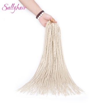 Sallyhair Dreadlocks 12Strands/pack 20inch 100gram Synthetic Braiding Hair Extensions Crochet Braids Hair White Blonde Grey