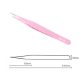 2020 Hot Sale New 2PCS Stainless Steel Pink Straight + Bend Tweezer For Eyelash Extensions Nail Art Nippers
