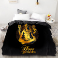 3D HD Digital Printing Custom Duvet Cover,Comforter/Quilt/Blanket case Queen King Bedding 220x240,Bedclothes Golden Moon black