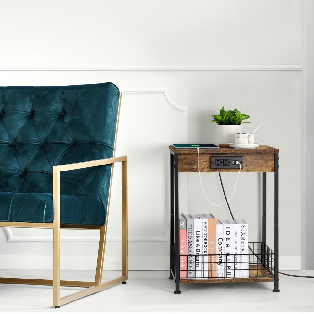 Bedroom End Tables with Charging Station