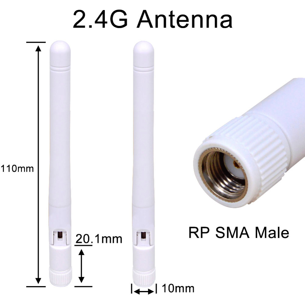2pcs 2-3 dbi 2.4Ghz WIFI Antenna RP SMA Male Universal Antennas Amplifier WLAN Router Antenne Connector Booster