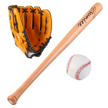 Kids Teenagers 64cm Wood Baseball Bat Set Softball Ball Baseball Gloves Baseball Set With Bag Bat Of The Bit Softball Bats Kit