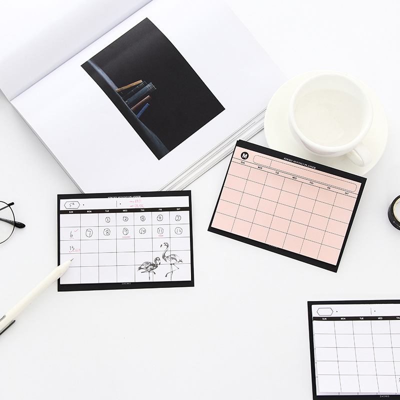 1PC 30 Sheet Creative Simple Weekly Planner Flamingo Book Desktop Schedule Month Plan Tear the Notebook Work Efficiency Summary