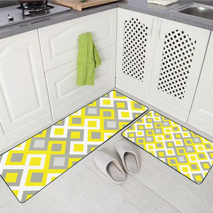 Nordic Geometric Creative Kitchen Mat Anti-Slip Bathroom Carpet Slip-Resistant Washable Entrance Door Mat Hallway Floor Area Rug