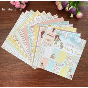 24 Sheets Cartoon little duck girl Scrapbooking Pads Paper Origami Art Background Paper Card Making DIY Paper Craft