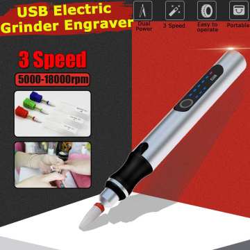 18000RPM DIY Mini Cordless Engraving Pen Rechargeable Wireless Electric Grinder Wood Carving Pen for Nail Art Milling Engraving