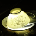 Bone China Tea Cup Saucer Spoon Set Elegant Ceramic Teacup 200ml British Porcelain Coffee Cup Dropshipping