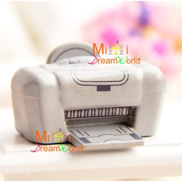 MINI Dollhouse Gray printer with mini furniture Fidelity fax machine
