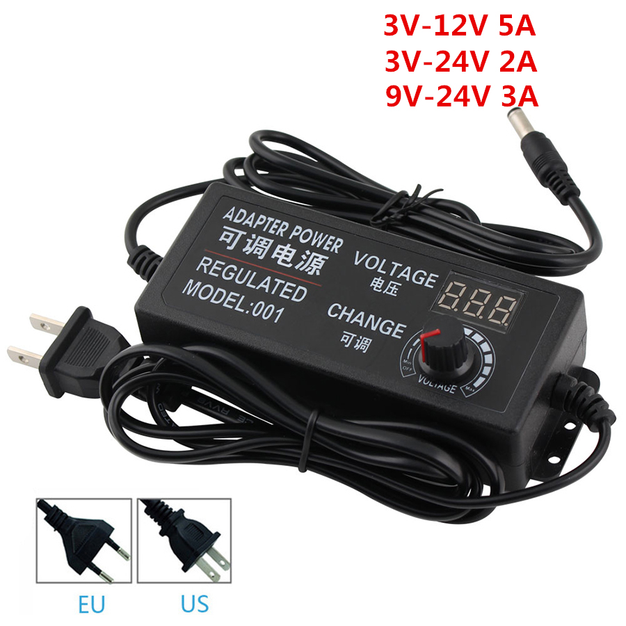 Adjustable Adapter 12V 3V 9V 12V 24V Voltage Universal Power adapter Screen Display Regulate 220V TO 3V 9V 12V 24V Power Adapter