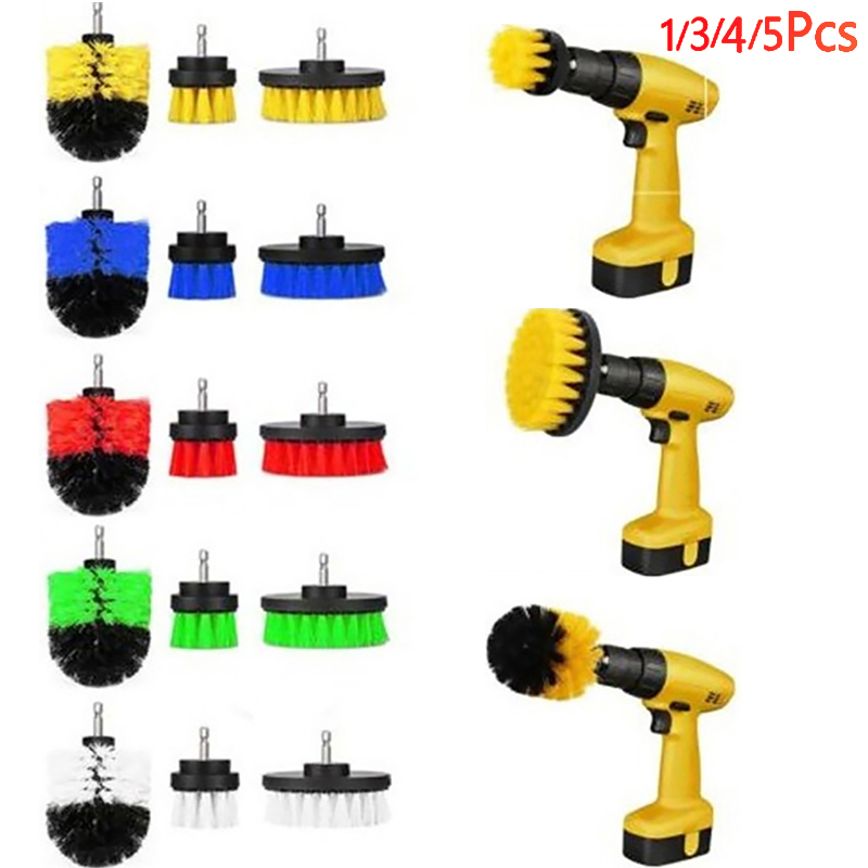 3pcs/set Drill Power Scrub Clean Brush Electric Drill Brush Kit With Extension For Grout, Tiles,Bathroom, Kitchen & Auto New