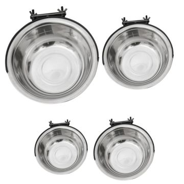 Stainless Steel Feeder Pet Bowl Pet Removable Cage Hanging Durable Dog Water Food Bowl 4 Size