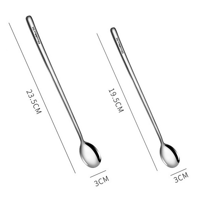 304 Stainless Steel Dinnerware Set Spoon Tea Spoon Dessert Coffee Ice Cream Spoons Kitchen Accessories Bar Tools New Long Handle