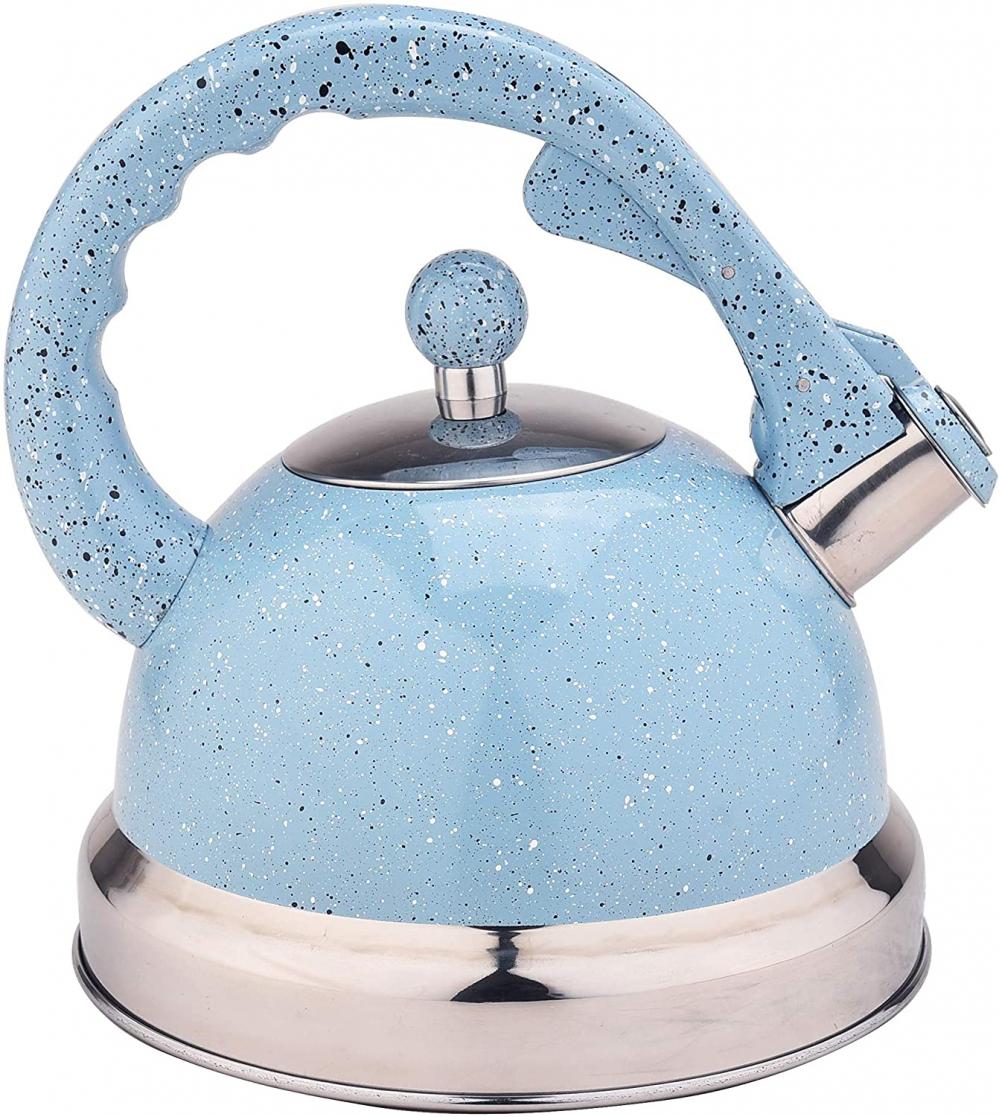 Sky Blue Mirror Stainless Steel Whistling Tea Kettle