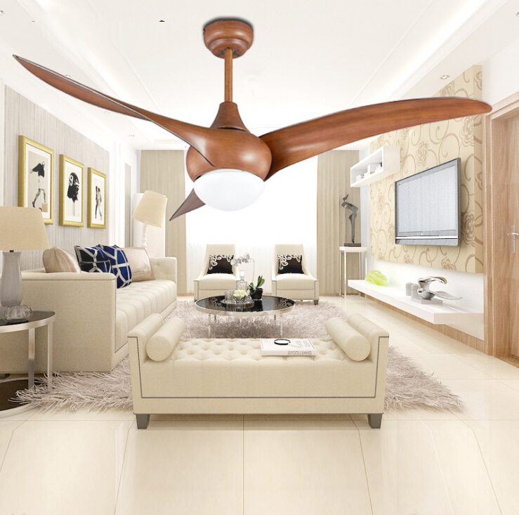 52 inch LED DC 30w village ceiling fans with lights minimalist dining room living room ceiling fan with remote control Lamp
