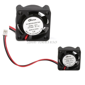 DC 12V 25*25*10mm Small 2-Wire Brushless Cooling Fan 2510S For 3D Printer Parts X6HA