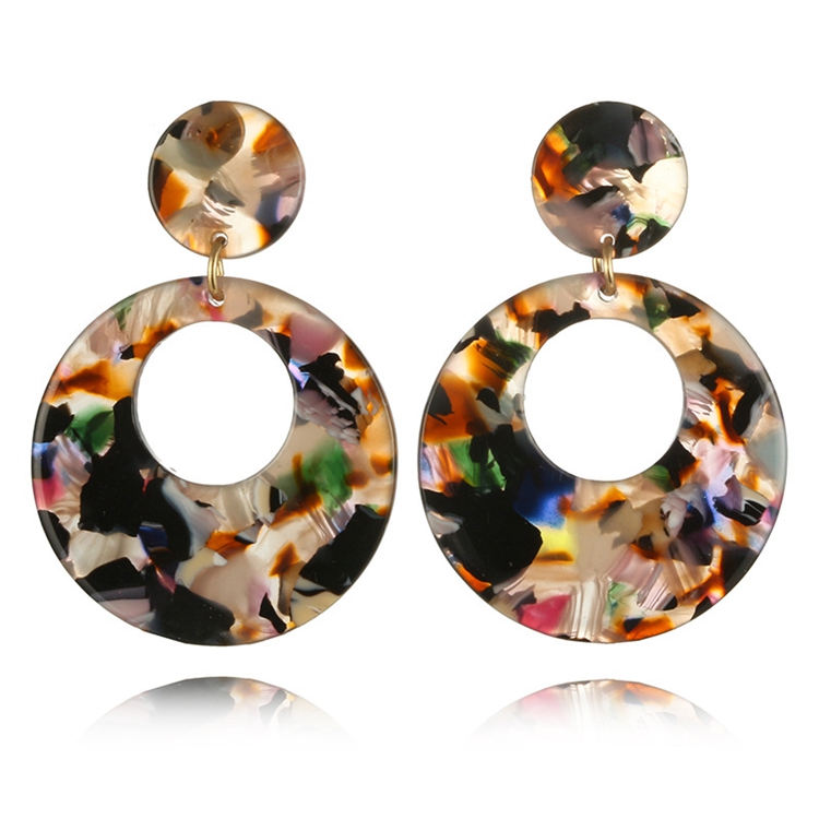 Acrylic hoop Earrings For Women Girls Statement Geometric Earring Resin Acetate Drop Dangle Mottled stud Fashion Jewelry