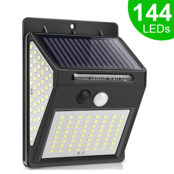 144 100 LED Solar Light Outdoor Solar Lamp PIR Motion Sensor Wall Light Waterproof Solar Powered Sunlight for Garden Decoration