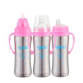Baby Feeding Bottle 304 Stainless Steel Thermos Handle Nipple Straw Insulation Cup 3-in-1 Baby Nursing Bottle Winter For Newborn