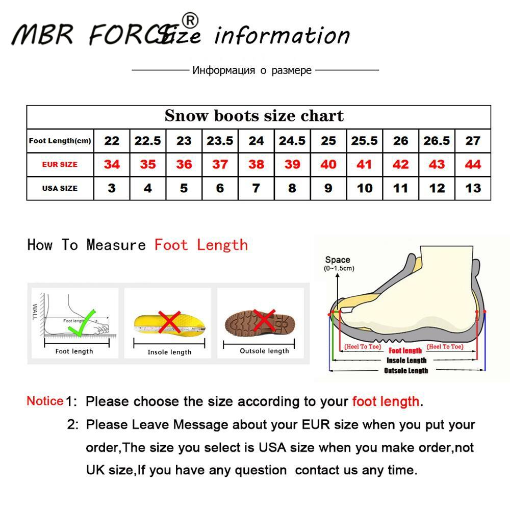 MBR FORC Classic waterproof genuine cowhide leather snow boots Wool Women Boots Warm winter shoes for women large US 3-13