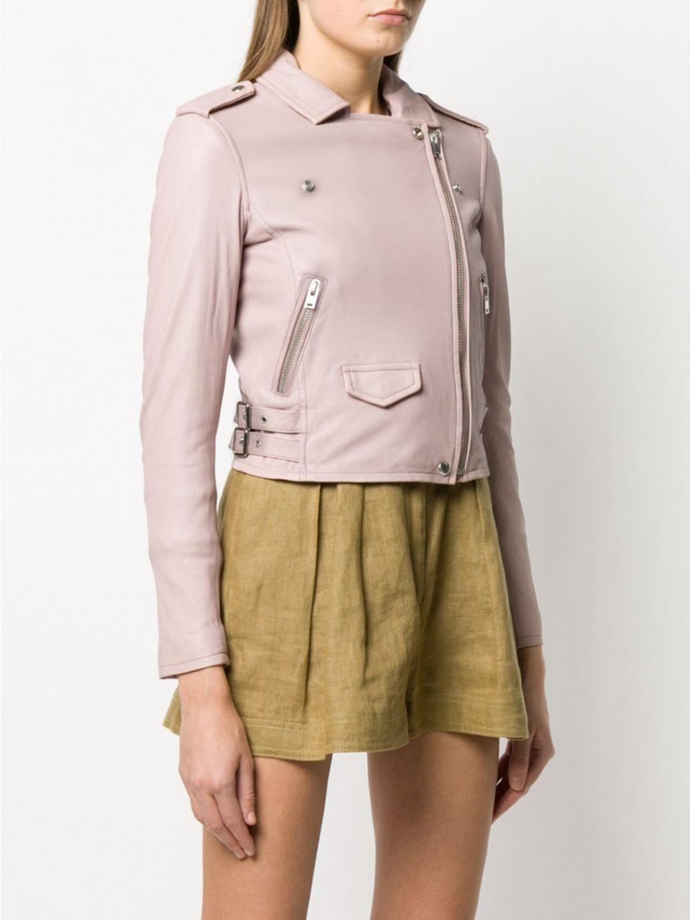 Colorful Pu Leather Jacket For Women