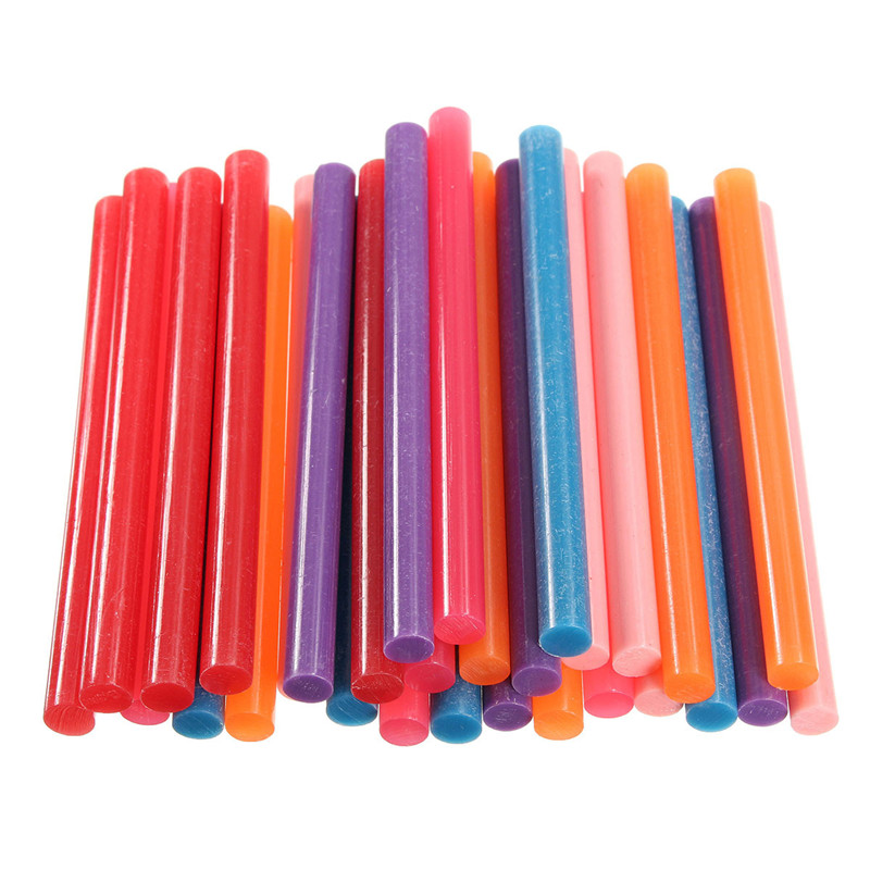 30Pcs 7x100mm Colorful Hot Melt Glue Sticks For Electric Glue Gun DIY Craft Repair Adhesive Sticks Accessories 7mm Glue Sticks