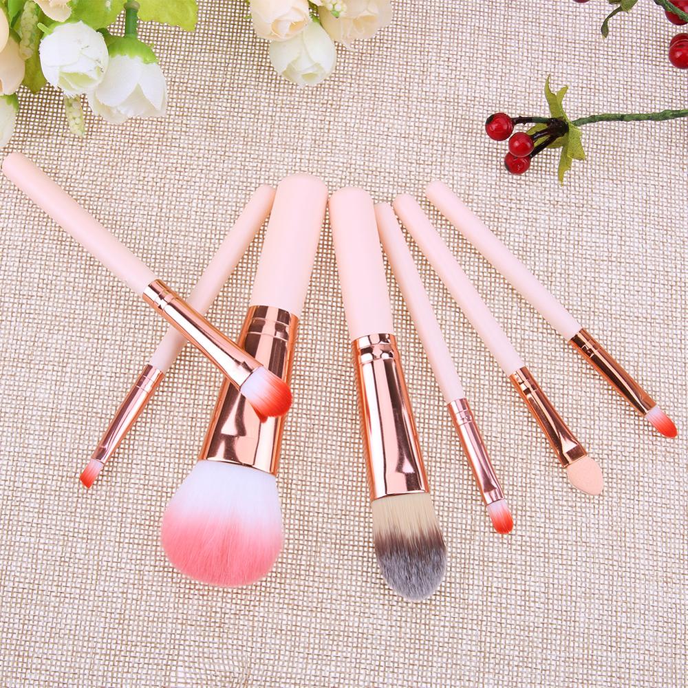 7Pcs Mini Makeup brush Set Pink Cosmetics Kit de pinceis de maquiagem high-end Make up Tool Hair Foundation Brushes Kit