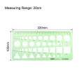 uxcell 2pcs Geometric Drawing Template Measuring Ruler 19cm 20cm Plastic for Engineering Art Design and Building Formwork