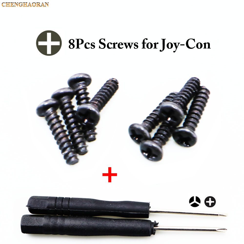 ChengHaoRan 8PCS/set Screws +Cross Triangle Screwdrivers For Nintendo NS NX Joy Con Replacement Screws For Switch Joy-con screws