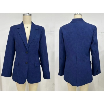 Blue Slim Women's Suit Jacket