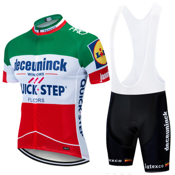 quickstep Pro Bicycle Team Short Sleeve Maillot Ciclismo Men's Cycling Jersey Kits Summer breathable Cycling Clothing Sets