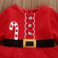 Christmas Santa Claus Cosplay Costume Baby girl Long Sleeve Dress Cute Infant Winter Baby Dress NewBorn Xmas Red Clothing D30