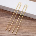 10pcs/lot Hair Sticks 2x110mm Raw Brass Gold Color U shape Hair Pins Blank Base Setting for Women Jewelry Making Wholesale DIY