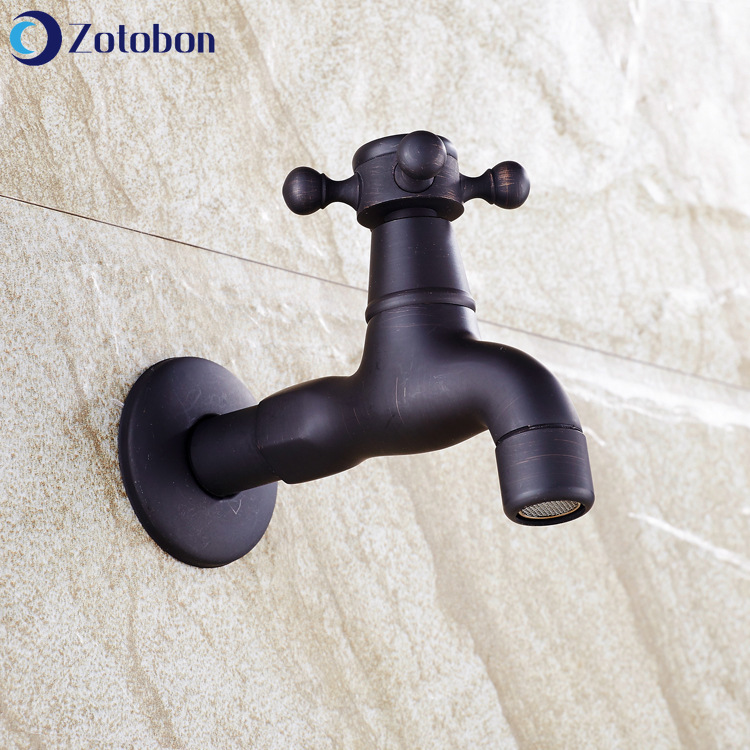 ZOTOBON Antique Brass Taps Single Hole Washing Machine Mop Sink Faucet Single Cold Bibcock Tap Outdoor Garden Retro Faucets H197