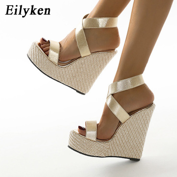 Eilyken Super High Peep Toe Gladiator Wedges Sandals Cover Heel Platform Ladies Sandals Fashion Summer Women Shoes size 35-42