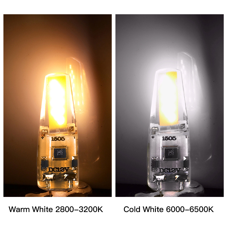 10pcs/lot G4 LED Lamp Mini Dimmable 12V DC/AC LED G4 LEDs Bulb Chandelier Light Super Bright G4 COB Silicone Bulbs Ampoule G9