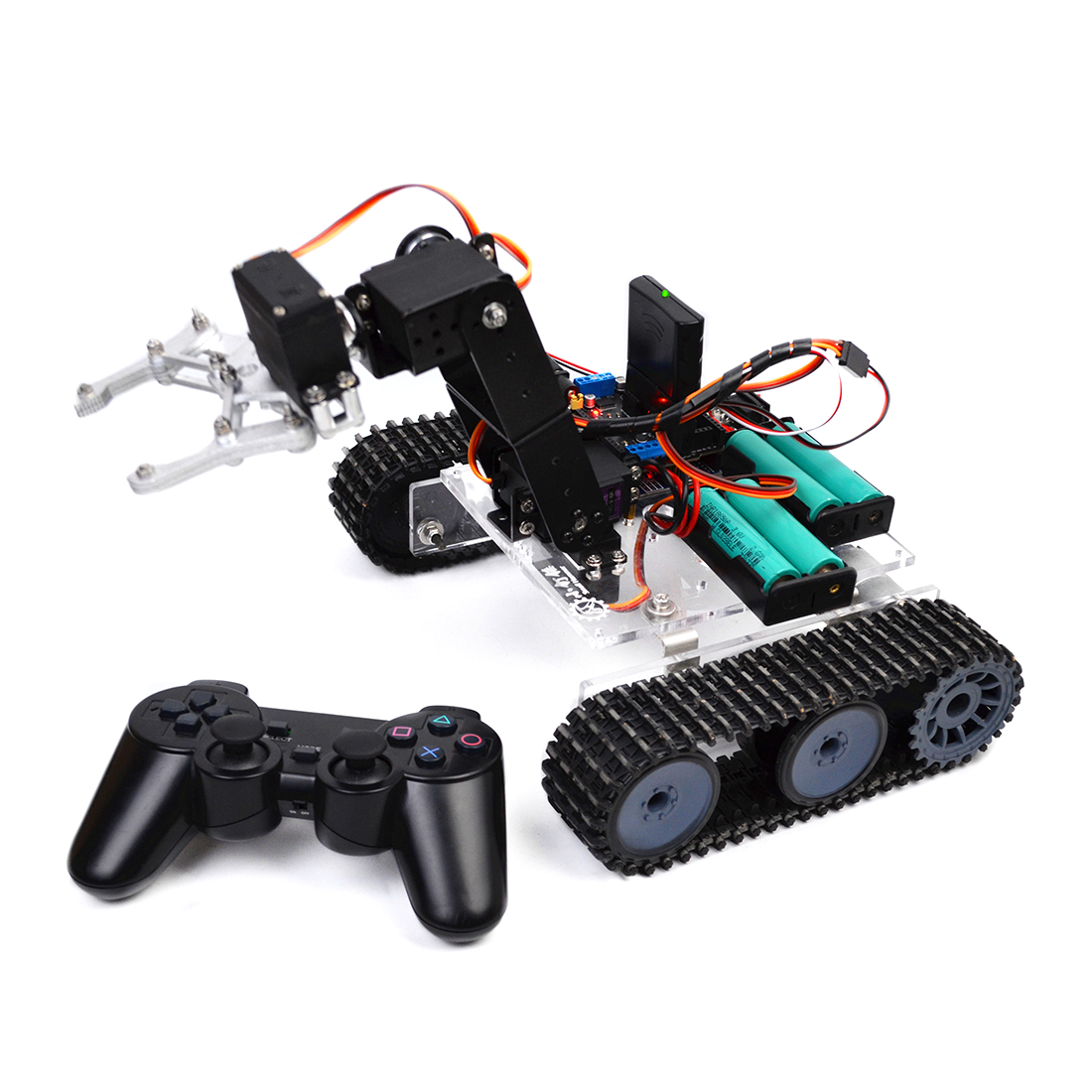 DIY Programmable Tank 4DOF Metal Mechanical Arm Robot Kit (Without Battery) For Child Kids Developmental Early Educational Toys