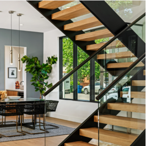 Customized double-layer steel plate U-shaped staircase