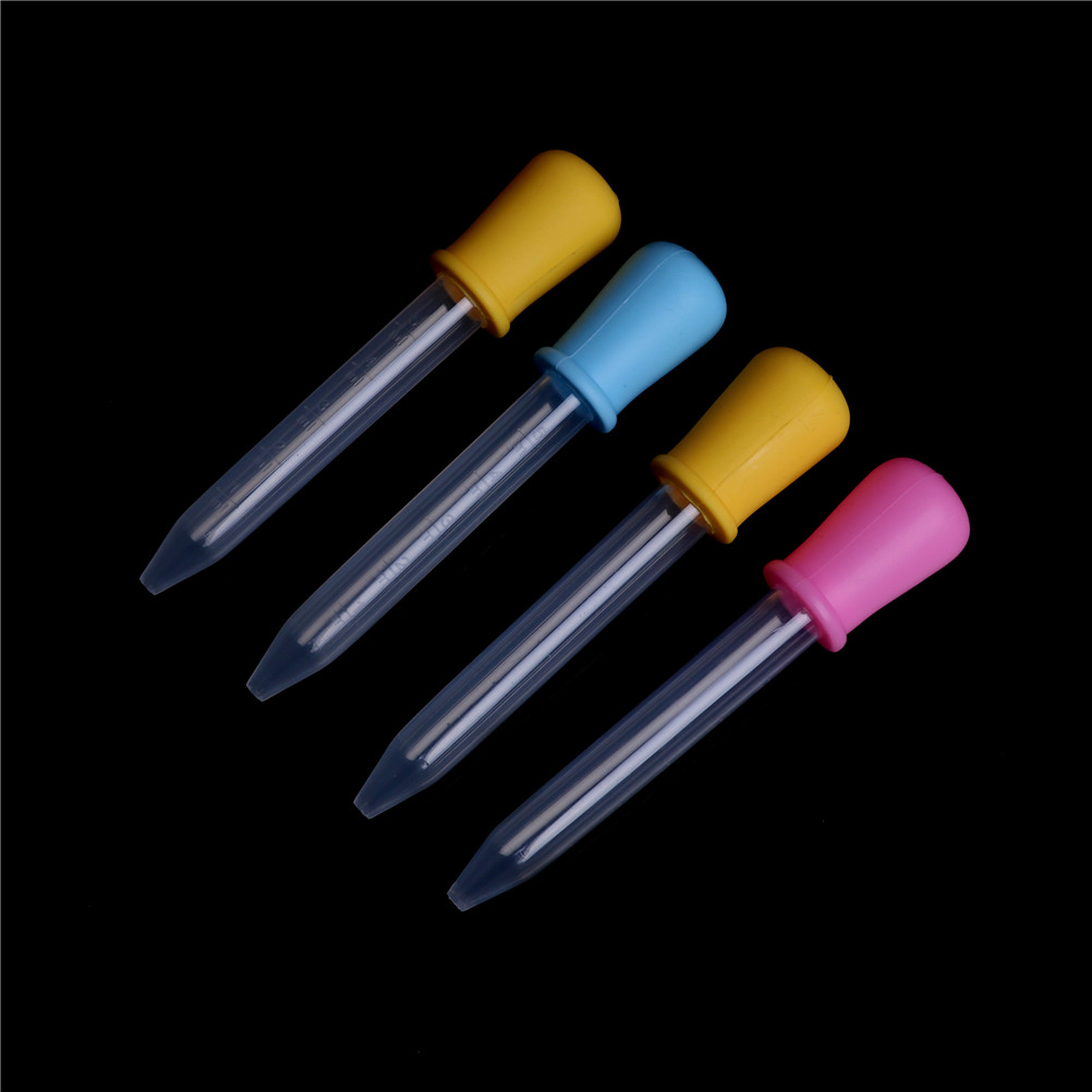 5ml Small Silicone Plastic Feeding Medicine Liquid Eye Ear Graduated Pipette Dropper For School Lab Supplies