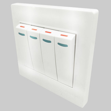 4 Gang 1 Way 10A Light 86 Type Wall Switch Universal Electrical Push Button White PC Frame Panel Lamp Switches