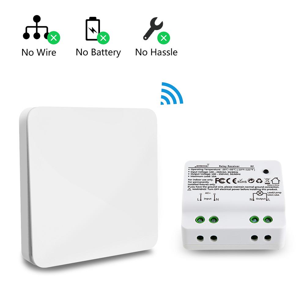 Smart Home Wireless Lights Switch Kit No Battery No Wiring Quick Create Or Relocate On/off Switches For Lamps Fans Appliances