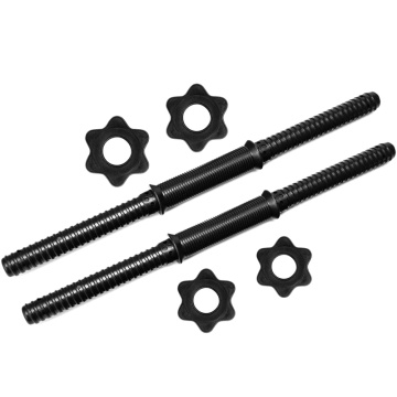 1 Pair Dumbbell Bars for Exercise Collars Weight Lifting Standard Adjustable Threaded Dumbbell Handles 45cm