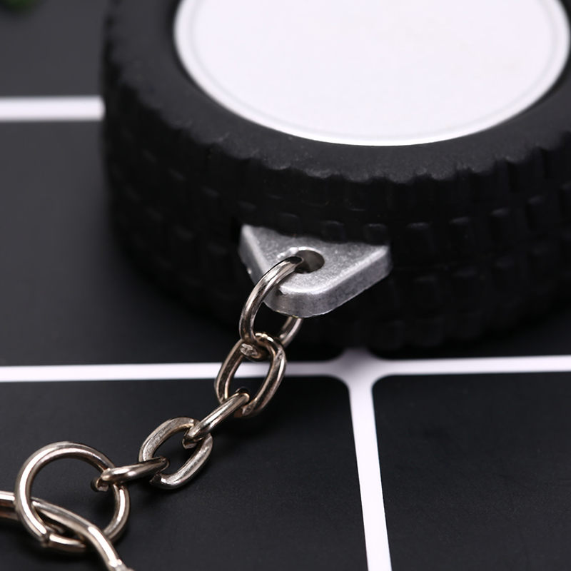 Creative Ew Design Mini Retractable Tape Measure Ruler Auto Parts Model Thicker Wheel Tyre Tire Keychain Woodworking