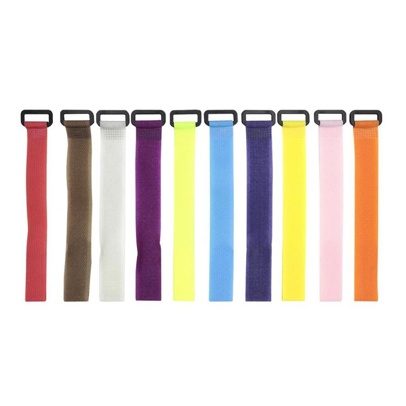 10pcs Reusable Fishing Rod Tie Holder Strap Suspenders Fastener Hook Loop Cable Cord Ties Belt Fishing Accessories 10 Colors