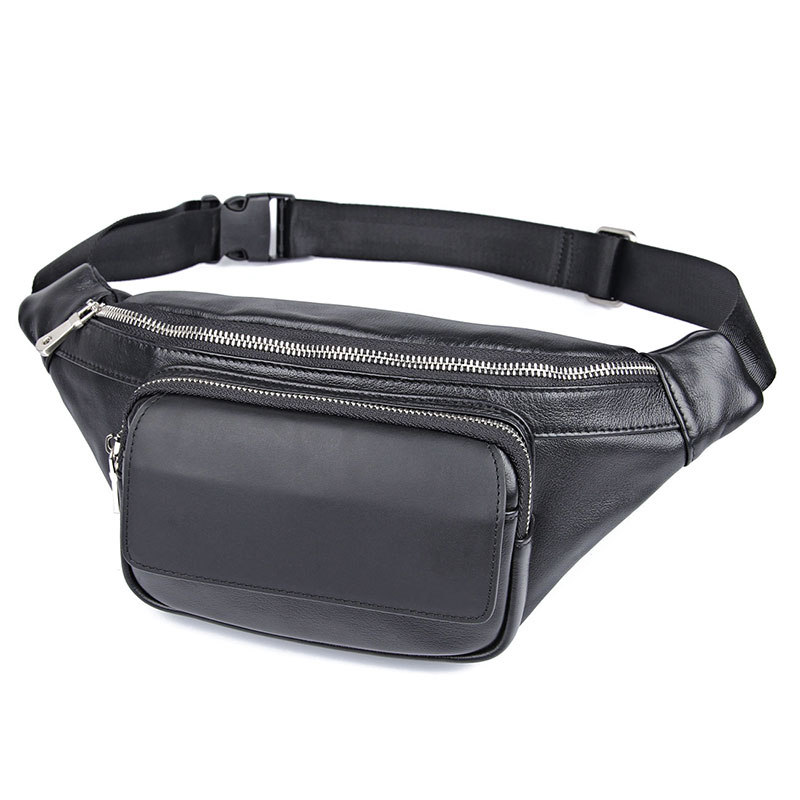 Genuine Leather Men Waist Bag Many Departments Leather Fanny Pack Men Chest Bag Cow Leather Phone Purse Belt Wallet